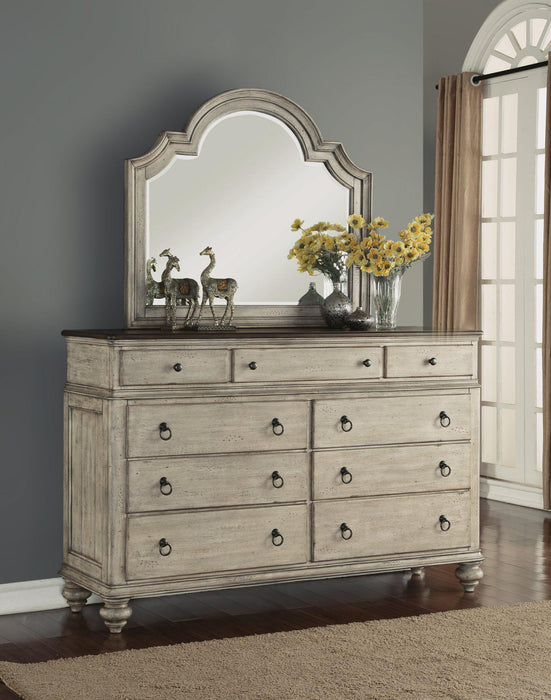 Flexsteel Wynwood Plymouth Mirror in Whitewash Wood - Holmwood's Furniture & Design Center (Somersworth, NH)