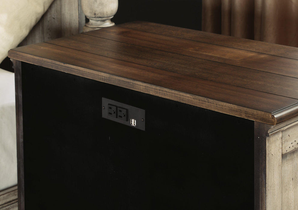 Flexsteel Wynwood Plymouth Night Stand in Whitewash Wood - Holmwood's Furniture & Design Center (Somersworth, NH)