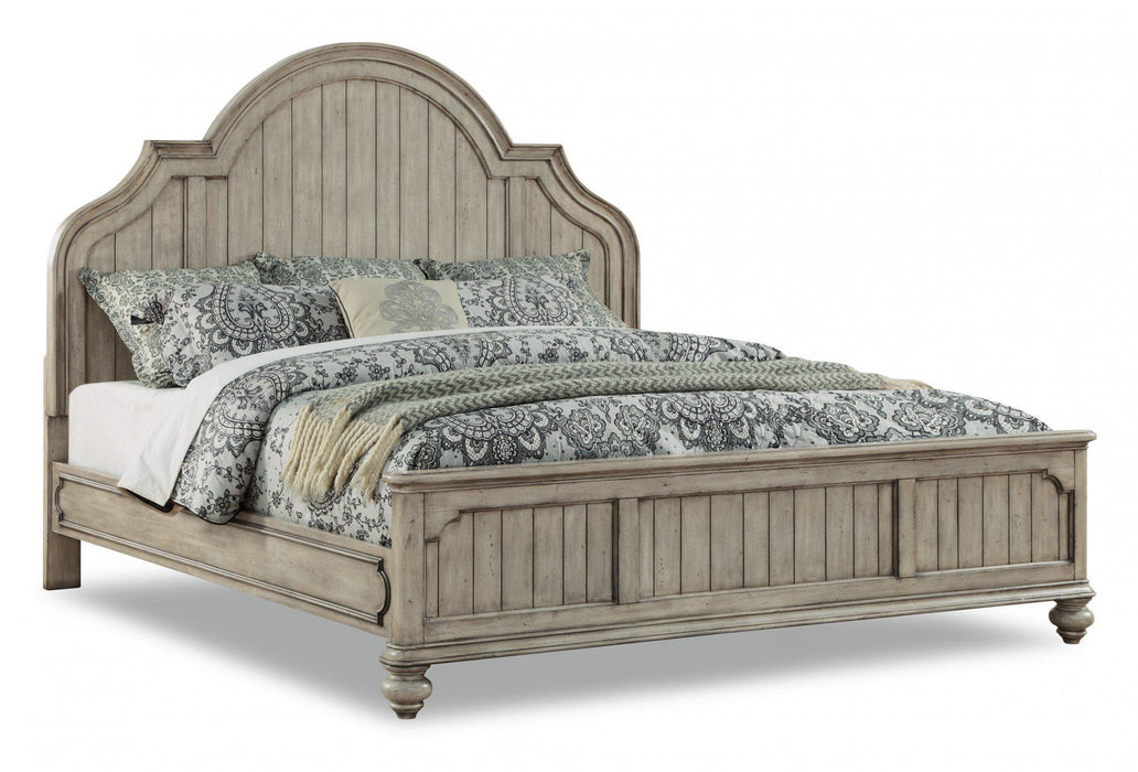 Flexsteel Wynwood Plymouth Queen Panel Bed in Whitewash Wood - Holmwood's Furniture & Design Center (Somersworth, NH)