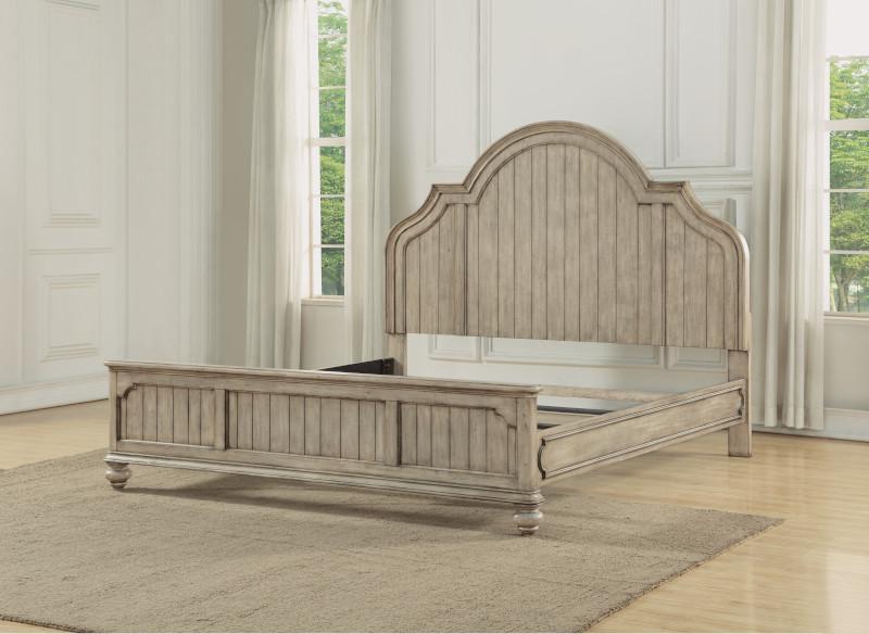 Flexsteel Wynwood Plymouth King Panel Bed in Whitewash Wood - Holmwood's Furniture & Design Center (Somersworth, NH)
