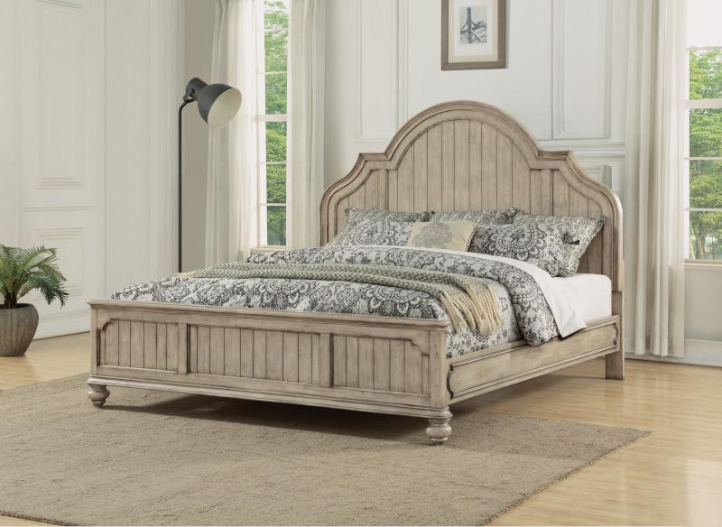 Flexsteel Wynwood Plymouth California King Panel Bed in Whitewash Wood - Holmwood's Furniture & Design Center (Somersworth, NH)