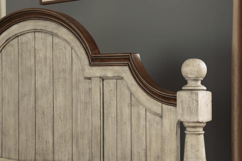 Flexsteel Wynwood Plymouth Queen Poster Bed in Whitewash Wood - Holmwood's Furniture & Design Center (Somersworth, NH)