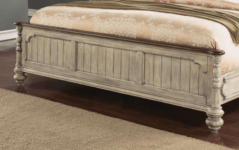 Flexsteel Wynwood Plymouth Queen Poster Bed in Whitewash Wood - Holmwood's Furniture & Design Center (Somersworth, NH)
