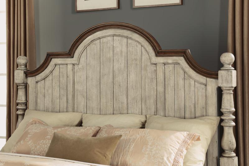 Flexsteel Wynwood Plymouth California King Poster Bed in Whitewash Wood - Holmwood's Furniture & Design Center (Somersworth, NH)
