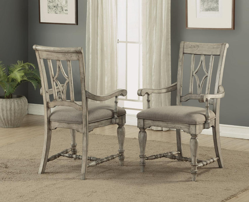 Flexsteel Wynwood Plymouth Upholstered Arm Chair (Set of 2) in Gray - Holmwood's Furniture & Design Center (Somersworth, NH)