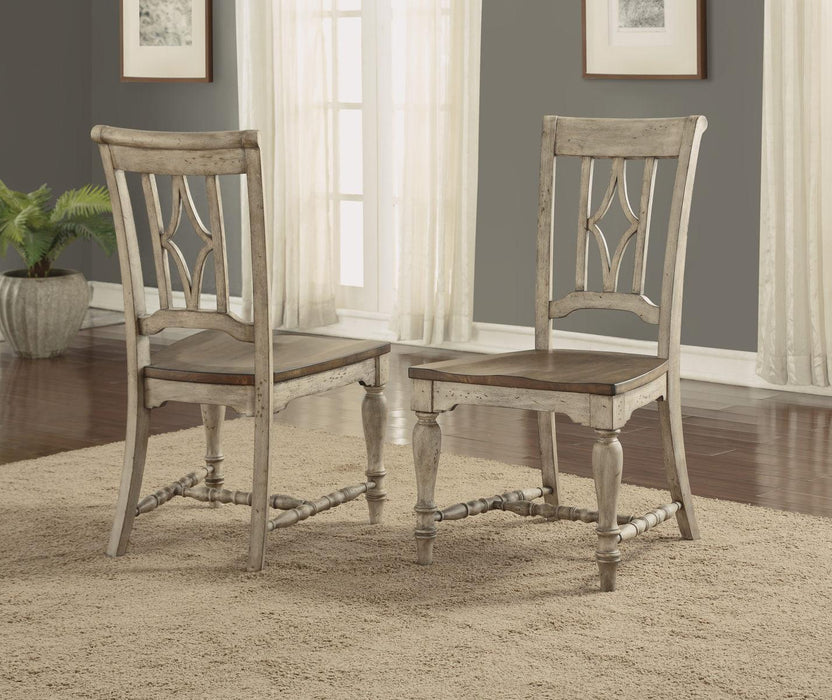 Flexsteel Wynwood Plymouth Wooden Side Chair (Set of 2) in Gray - Holmwood's Furniture & Design Center (Somersworth, NH)