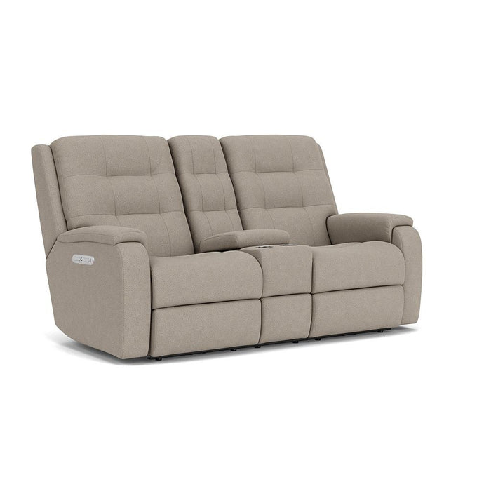 Arlo 2810-601L Power Reclining Loveseat with Console & Power Headrests & Lumbar - Holmwood's Furniture & Design Center (Somersworth, NH)