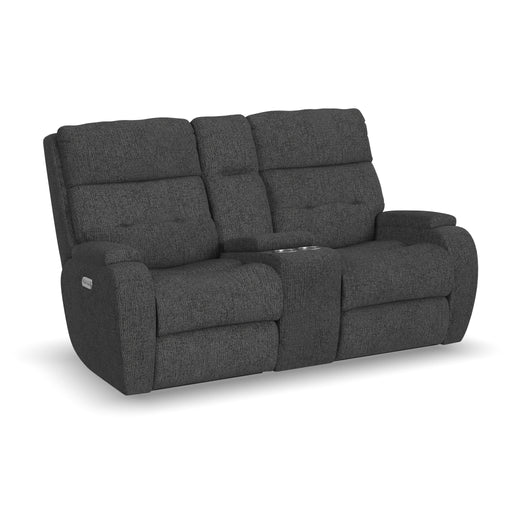 Strait 2906-601H Power Reclining Loveseat with Console & Power Headrests - Holmwood's Furniture & Design Center (Somersworth, NH)