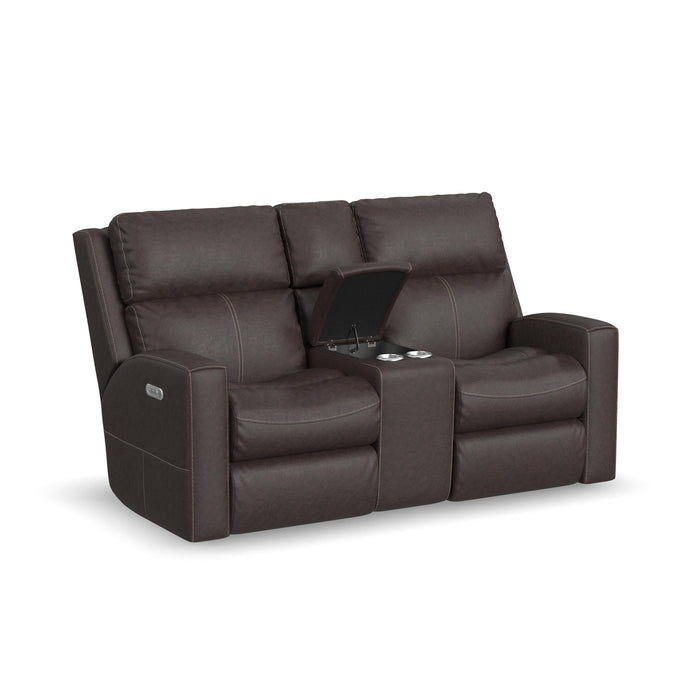 Score B3805-601L Power Reclining Loveseat with Console & Power Headrests & Lumbar - Holmwood's Furniture & Design Center (Somersworth, NH)