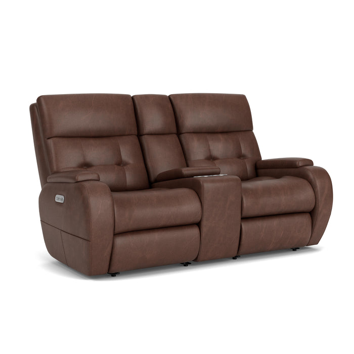 Strait B3906-601H Power Reclining Loveseat with Console & Power Headrests - Holmwood's Furniture & Design Center (Somersworth, NH)