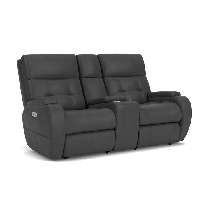 Strait B3906-601H Power Reclining Loveseat with Console & Power Headrests - Holmwood's Furniture & Design Center (Somersworth, NH)
