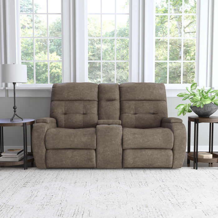 Strait B3906-601H Power Reclining Loveseat with Console & Power Headrests - Holmwood's Furniture & Design Center (Somersworth, NH)
