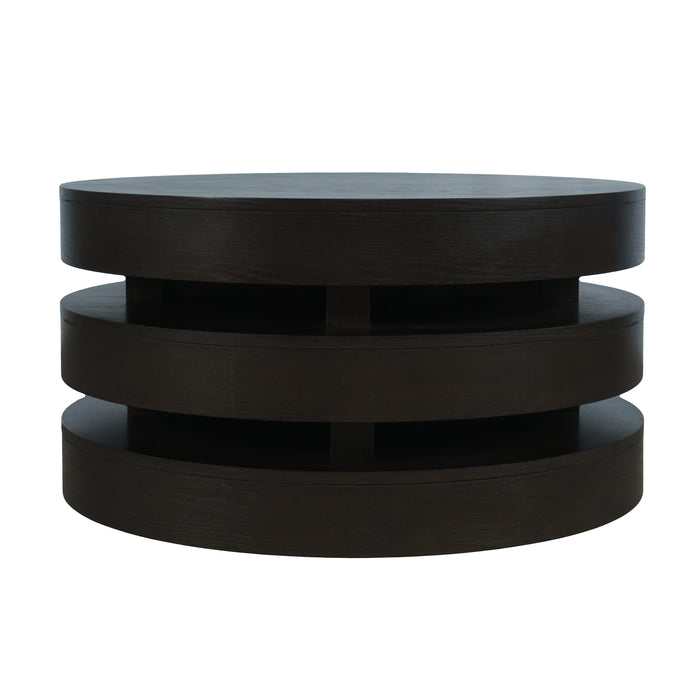Brix Round Cocktail Table With Casters-Espresso