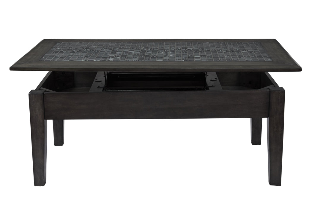 Grey Mosaic Lift Top Coffee Table