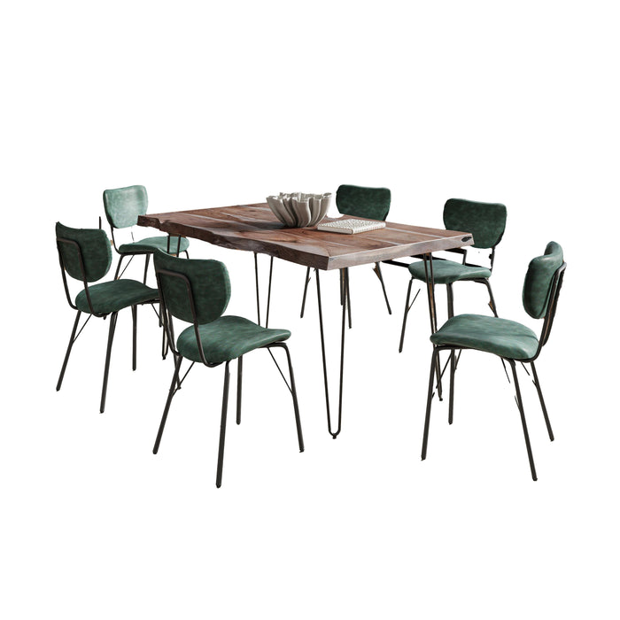 Natures Edge 60 Inch Seven Piece Upholstered Dining Set - Holmwood's Furniture & Design Center (Somersworth, NH)