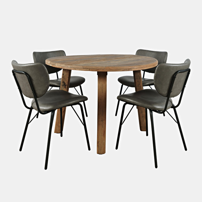 Reclamation Five Piece Dining Set with Upholstered Chairs