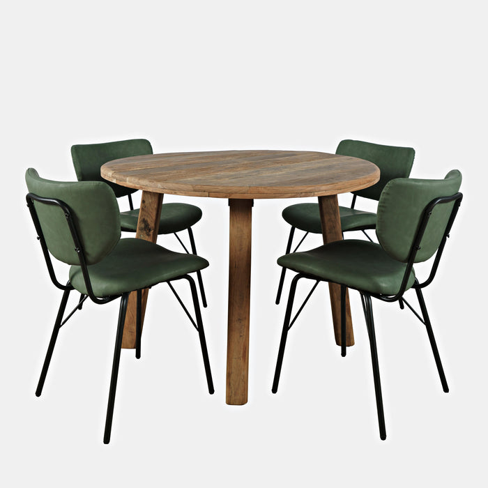 Reclamation Five Piece Dining Set with Upholstered Chairs