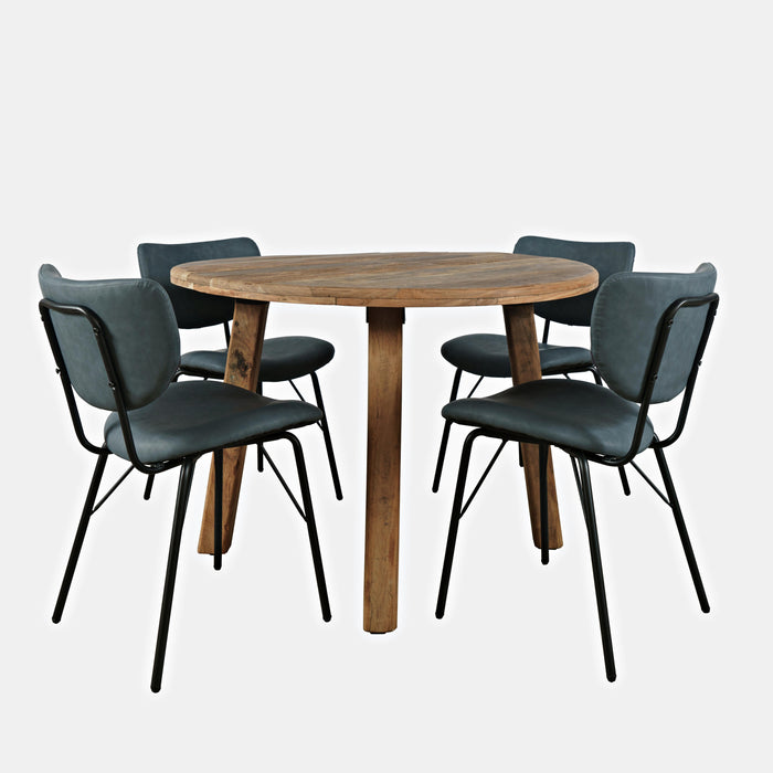 Reclamation Five Piece Dining Set with Upholstered Chairs