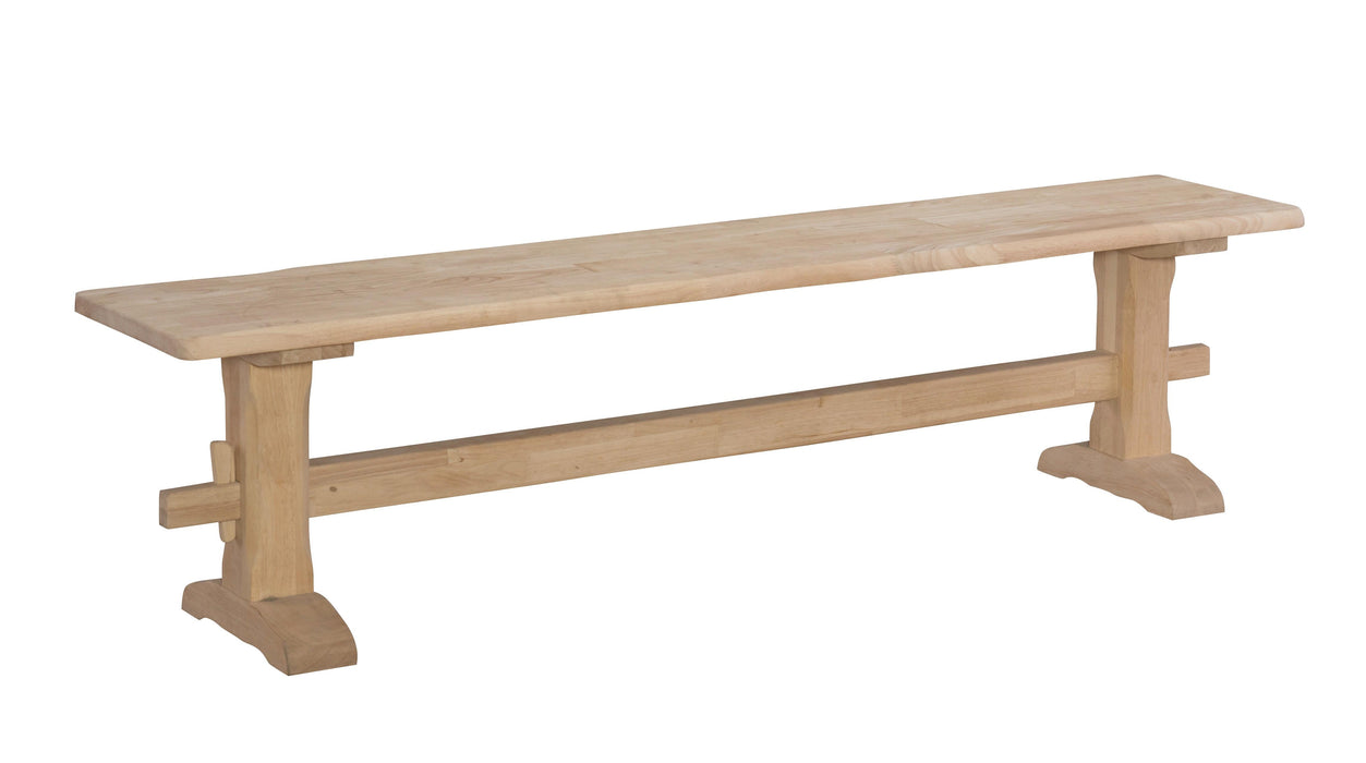 Benches Live Edge Trestle Bench Top & Base - Holmwood's Furniture & Design Center (Somersworth, NH)