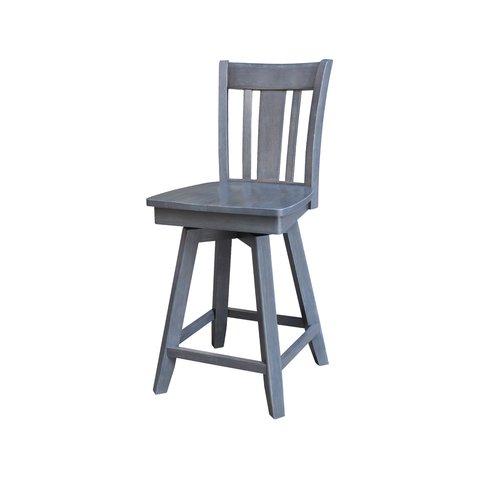 Cosmopolitan San Remo Swivel Stool (Built) In Heather Gray - Holmwood's Furniture & Design Center (Somersworth, NH)