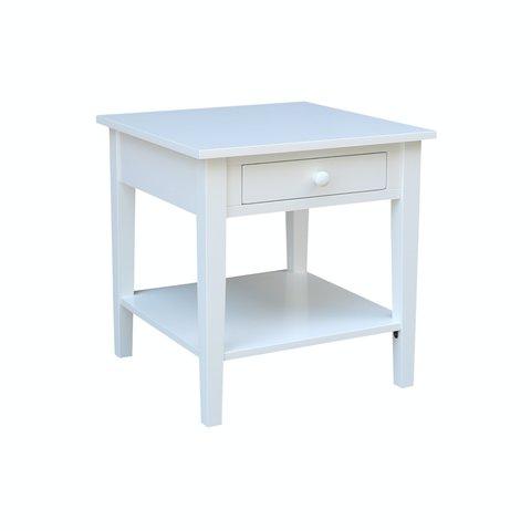 Destinations Spencer End Table In Pure White - Holmwood's Furniture & Design Center (Somersworth, NH)