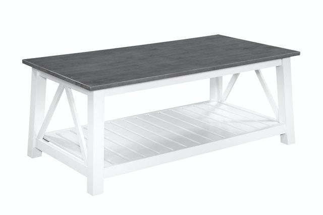 Home Accents Surrey Coffee Table In Gray & White - Holmwood's Furniture & Design Center (Somersworth, NH)