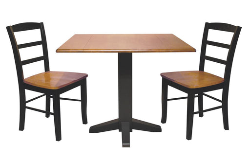 John Thomas Furniture Dining Essentials 36" Dropleaf Table in Black/Cherry - Holmwood's Furniture & Design Center (Somersworth, NH)