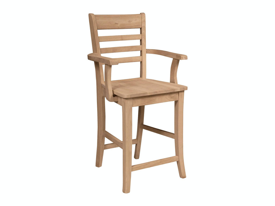 Stools 24'' Roma Counter Stool w/Arms - Holmwood's Furniture & Design Center (Somersworth, NH)