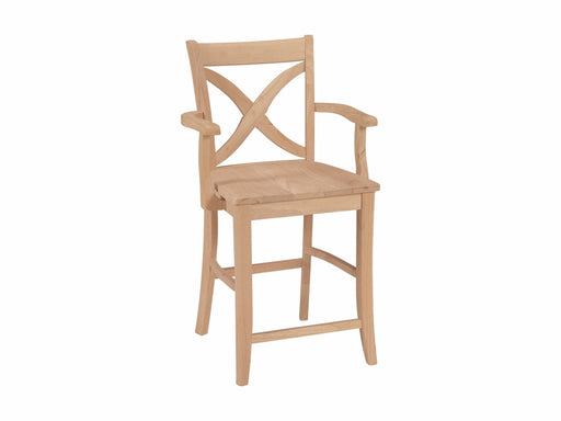 Stools 24'' Vineyard Arm Counter Stool - Holmwood's Furniture & Design Center (Somersworth, NH)