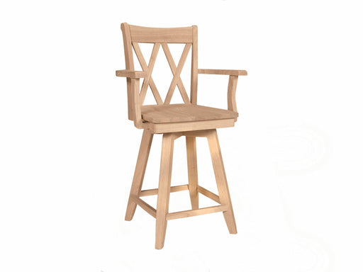 Stools 24'' XX Back Counter Swivel Stool w/ Arms - Holmwood's Furniture & Design Center (Somersworth, NH)