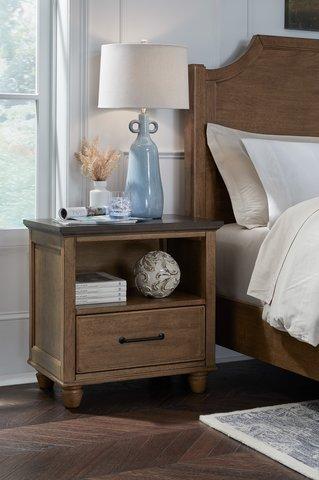 Vista 1D Nightstand In Hickory & Coal - Holmwood's Furniture & Design Center (Somersworth, NH)