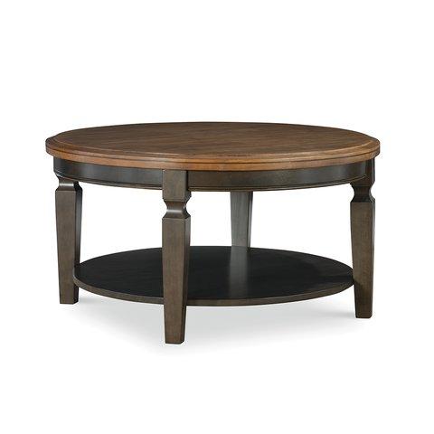Vista Round Coffee Table (Rta) In Hickory & Coal - Holmwood's Furniture & Design Center (Somersworth, NH)