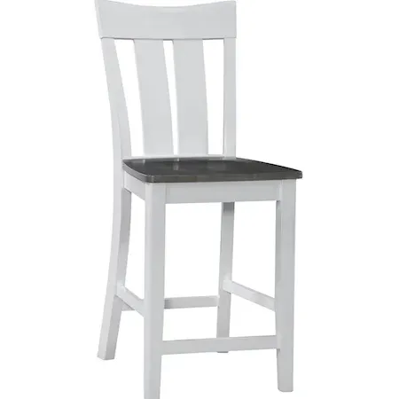 Cosmopolitan Ava Stool, Rta In Heather Gray / White - Holmwood's Furniture & Design Center (Somersworth, NH)
