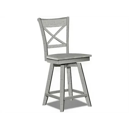 Cosmopolitan Charlotte Swivel Stool (Rta) In Heather Gray - Holmwood's Furniture & Design Center (Somersworth, NH)