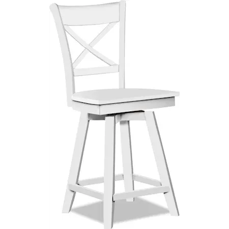 Cosmopolitan Charlotte Swivel Stool (Rta) In Pure White - Holmwood's Furniture & Design Center (Somersworth, NH)