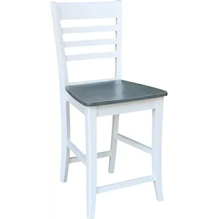 Cosmopolitan Roma Stool, Rta In Heather Gray / White - Holmwood's Furniture & Design Center (Somersworth, NH)