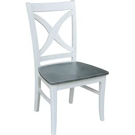 Cosmopolitan Salerno Chair, Rta In Heather Gray / White - Holmwood's Furniture & Design Center (Somersworth, NH)