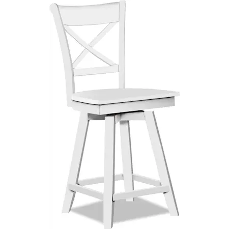 Cosmopolitan San Remo Swivel Stool (Rta) In Pure White - Holmwood's Furniture & Design Center (Somersworth, NH)