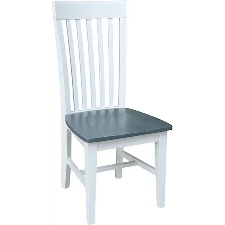 Cosmopolitan Tall Mission Chair, Rta In Heather Gray / White - Holmwood's Furniture & Design Center (Somersworth, NH)