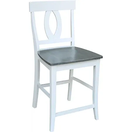Cosmopolitan Verona Stool, Rta In Heather Gray / White - Holmwood's Furniture & Design Center (Somersworth, NH)