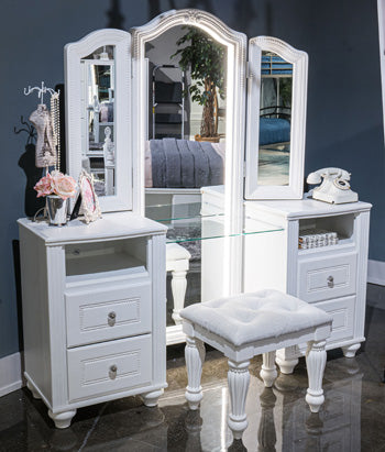 Kozlani Vanity with Mirror - Holmwood's Furniture & Design Center (Somersworth, NH)