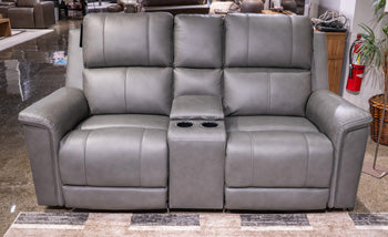 Bleckley Power Reclining Loveseat with Console - Holmwood's Furniture & Design Center (Somersworth, NH)