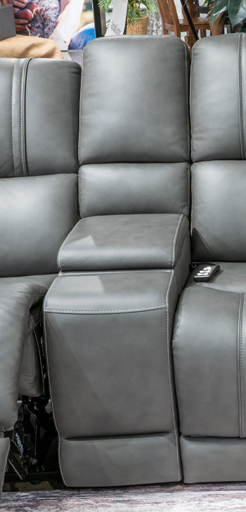 5Z - Pittson Power Reclining Sectional Loveseat with Console - Holmwood's Furniture & Design Center (Somersworth, NH)