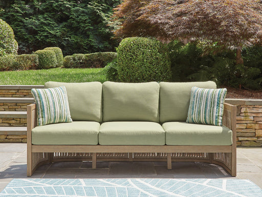 Serena Shores Outdoor Sofa with Cushion - Holmwood's Furniture & Design Center (Somersworth, NH)