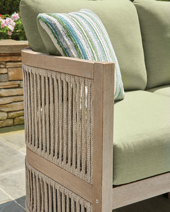 Serena Shores Outdoor Sofa with Cushion - Holmwood's Furniture & Design Center (Somersworth, NH)