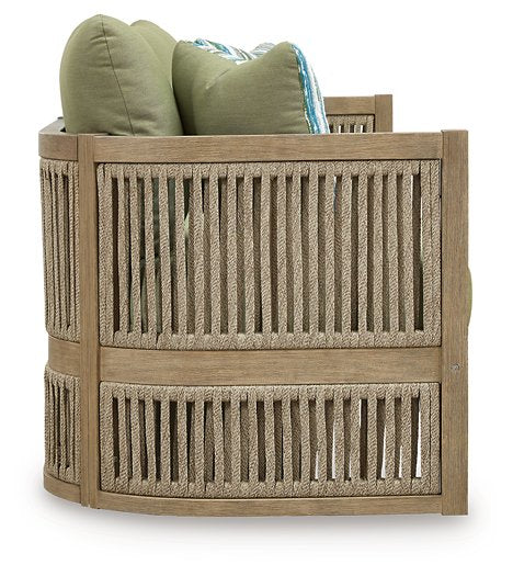 Serena Shores Outdoor Sofa with Cushion - Holmwood's Furniture & Design Center (Somersworth, NH)