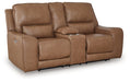 DeepWakes Power Reclining Loveseat with Console - Holmwood's Furniture & Design Center (Somersworth, NH)