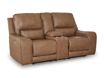 DeepWakes Power Reclining Loveseat with Console - Holmwood's Furniture & Design Center (Somersworth, NH)
