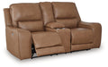 DeepWakes Power Reclining Loveseat with Console - Holmwood's Furniture & Design Center (Somersworth, NH)
