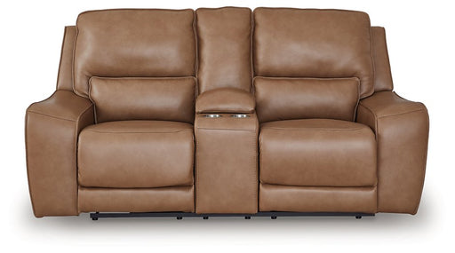 DeepWakes Power Reclining Loveseat with Console - Holmwood's Furniture & Design Center (Somersworth, NH)